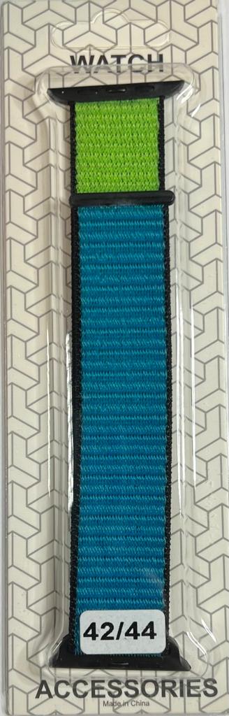 Curea textila ceas Light blue green 42-44 mm